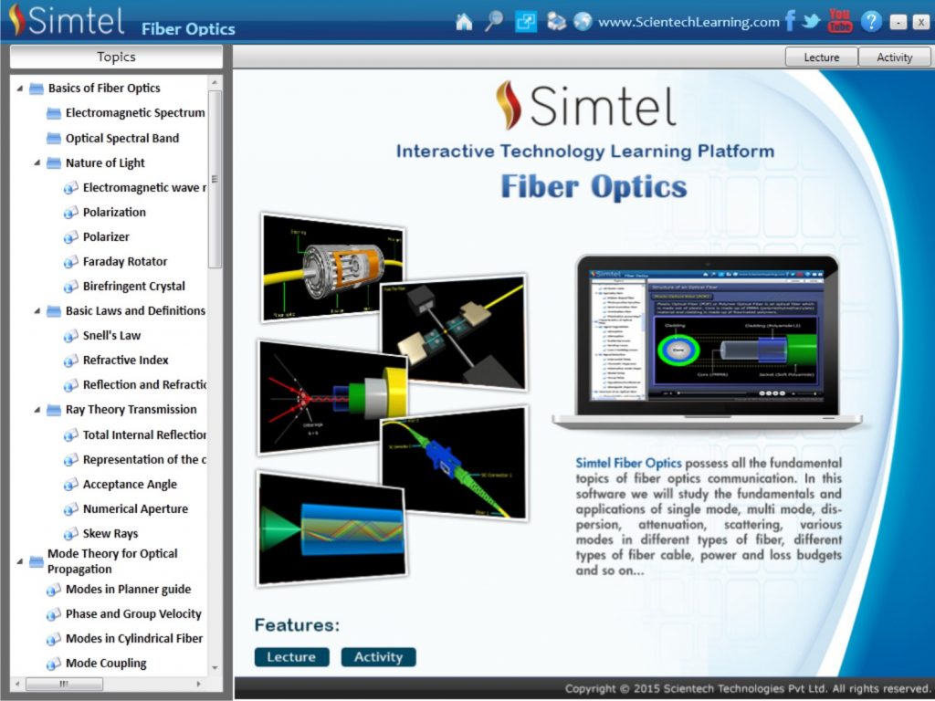 Simtel12 | Simte Fiber Optics Communication Learning Software